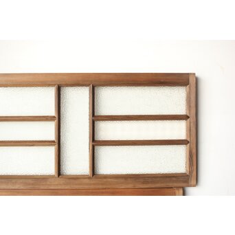 多種ガラス 細分割 緑色ガラス欄間 2枚1組　R0201Y 