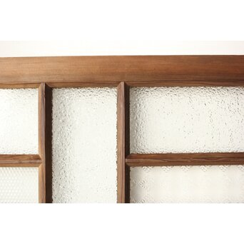 多種ガラス 細分割 緑色ガラス欄間 2枚1組　R0201Y 