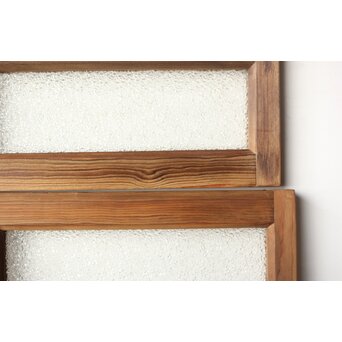 多種ガラス 細分割 黄色ガラス欄間 2枚1組　R0202Y 