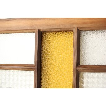 多種ガラス 細分割 黄色ガラス欄間 2枚1組　R0202Y 