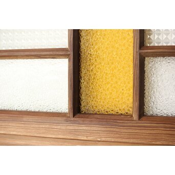 多種ガラス 細分割 黄色ガラス欄間 2枚1組　R0202Y 