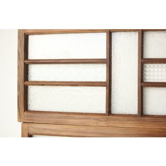 多種ガラス 細分割 黄色ガラス欄間 2枚1組　R0202Y 