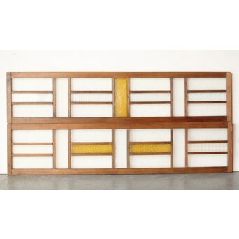 多種ガラス 細分割 黄色ガラス欄間 2枚1組　R0202Y 