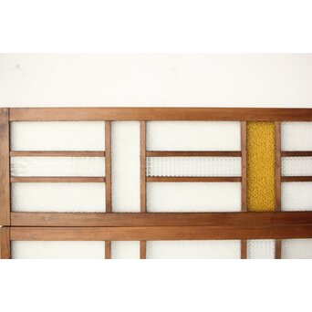 多種ガラス 細分割 黄色ガラス欄間 2枚1組　R0202Y 