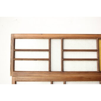 多種ガラス 細分割 黄色ガラス欄間 2枚1組　R0202Y 