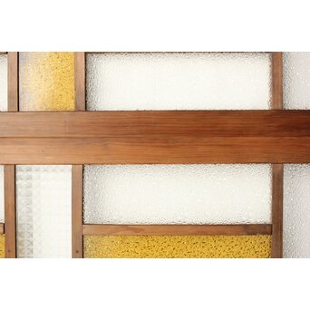 多種ガラス 細分割 黄色ガラス欄間 2枚1組　R0202Y 