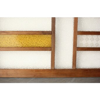 多種ガラス 細分割 黄色ガラス欄間 2枚1組　R0202Y 