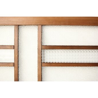 多種ガラス 細分割 黄色ガラス欄間 2枚1組　R0202Y 