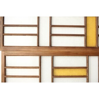 多種ガラス 細分割 黄色ガラス欄間 2枚1組　R0202Y 