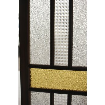多種ガラス 細分割 黄色ガラス欄間 2枚1組　R0202Y 