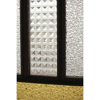 多種ガラス 細分割 黄色ガラス欄間 2枚1組　R0202Y 