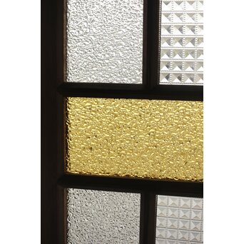 多種ガラス 細分割 黄色ガラス欄間 2枚1組　R0202Y 