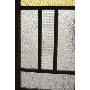 多種ガラス 細分割 黄色ガラス欄間 2枚1組　R0202Y 