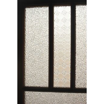 多種ガラス 細分割 黄色ガラス欄間 2枚1組　R0202Y 