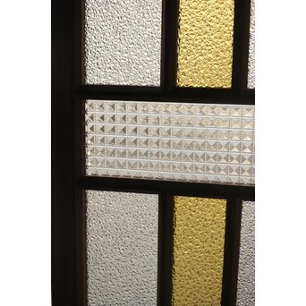 多種ガラス 細分割 黄色ガラス欄間 2枚1組　R0202Y 