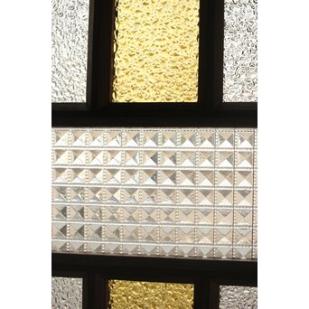 多種ガラス 細分割 黄色ガラス欄間 2枚1組　R0202Y 