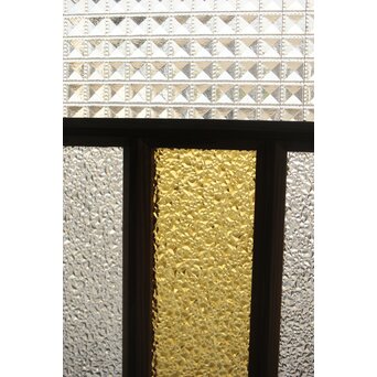 多種ガラス 細分割 黄色ガラス欄間 2枚1組　R0202Y 