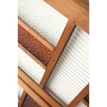 多種ガラス 細分割 黄色橙ガラス中型欄間 2枚1組　R0203Y 