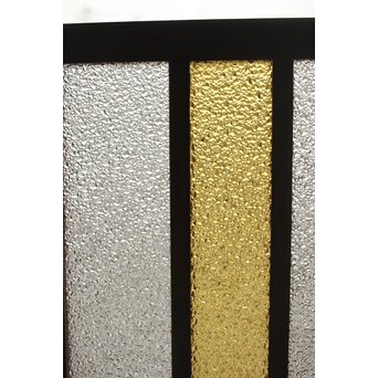 多種ガラス 細分割 黄色橙ガラス中型欄間 2枚1組　R0203Y 