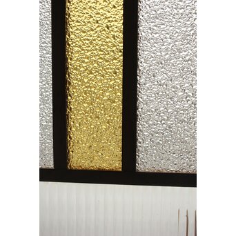 多種ガラス 細分割 黄色橙ガラス中型欄間 2枚1組　R0203Y 