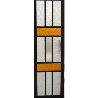 多種ガラス 細分割 黄色橙ガラス中型欄間 2枚1組　R0203Y 