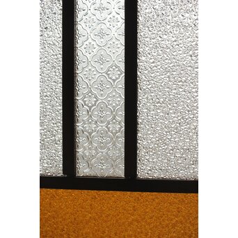 多種ガラス 細分割 黄色橙ガラス中型欄間 2枚1組　R0203Y 