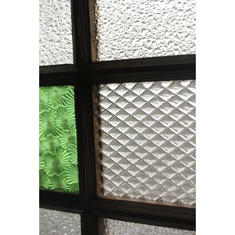 多種ガラス 細分割 緑黄色ガラス建具 4枚1組　GD0103Y 