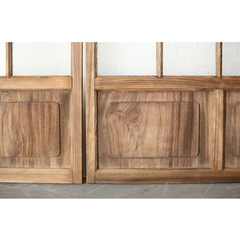 多種ガラス 細分割 緑黄色ガラス建具 4枚1組　GD0103Y 