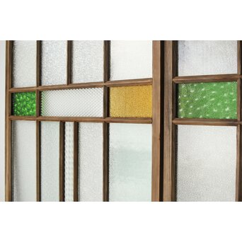 多種ガラス 細分割 緑黄色ガラス建具 4枚1組　GD0103Y 