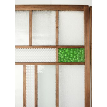 多種ガラス 細分割 緑黄色ガラス建具 4枚1組　GD0103Y 