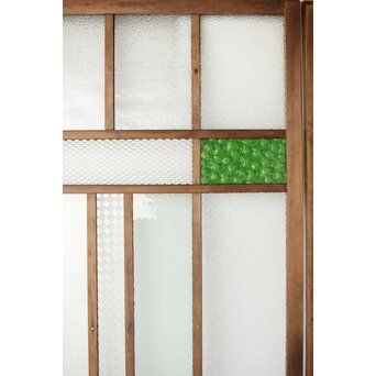 多種ガラス 細分割 緑黄色ガラス建具 4枚1組　GD0103Y 