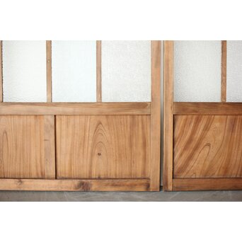 多種ガラス 細分割 緑黄色ガラス建具 4枚1組　GD0103Y 