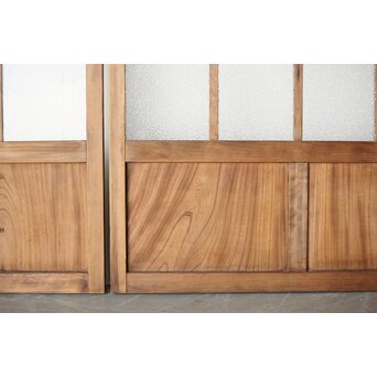 多種ガラス 細分割 緑黄色ガラス建具 4枚1組　GD0103Y 