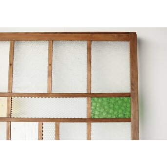 多種ガラス 細分割 緑黄色ガラス建具 4枚1組　GD0103Y 