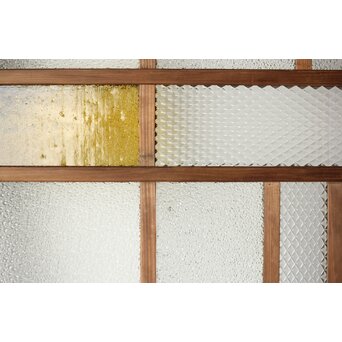 多種ガラス 細分割 緑黄色ガラス建具 4枚1組　GD0103Y 