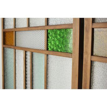 多種ガラス 細分割 緑黄色ガラス建具 4枚1組　GD0103Y 