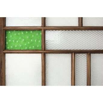 多種ガラス 細分割 緑黄色ガラス建具 4枚1組　GD0103Y 