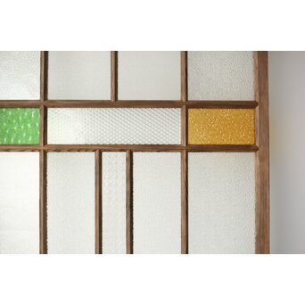 多種ガラス 細分割 緑黄色ガラス建具 4枚1組　GD0103Y 