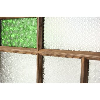 多種ガラス 細分割 緑黄色ガラス建具 4枚1組　GD0103Y 