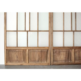 多種ガラス 細分割 緑黄色ガラス建具 4枚1組　GD0103Y 