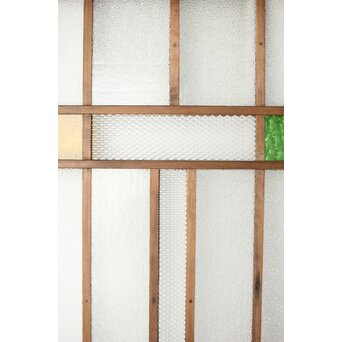 多種ガラス 細分割 緑黄色ガラス建具 4枚1組　GD0103Y 