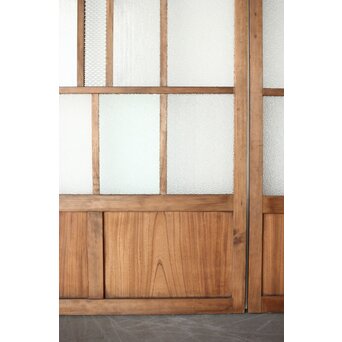 多種ガラス 細分割 緑黄色ガラス建具 4枚1組　GD0103Y 