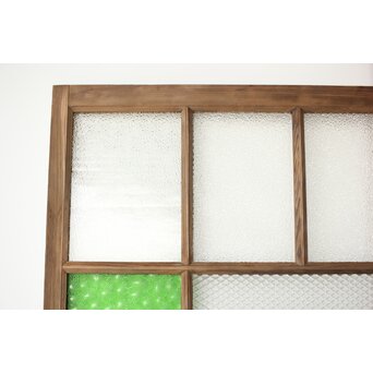 多種ガラス 細分割 緑黄色ガラス建具 4枚1組　GD0103Y 