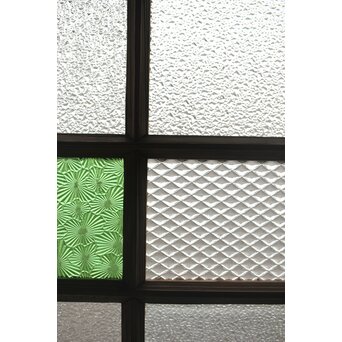 多種ガラス 細分割 緑黄色ガラス建具 4枚1組　GD0103Y 