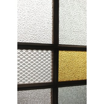 多種ガラス 細分割 緑黄色ガラス建具 4枚1組　GD0103Y 