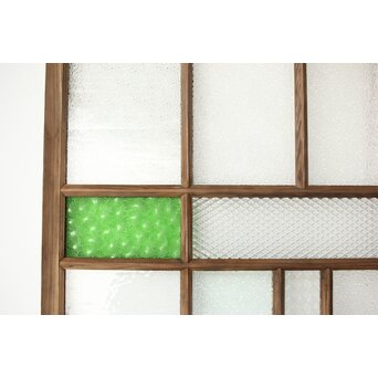 多種ガラス 細分割 緑黄色ガラス建具 4枚1組　GD0103Y 