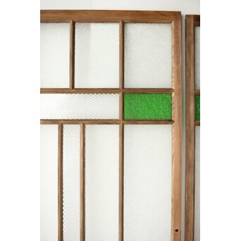 多種ガラス 細分割 緑色ガラス建具 4枚1組　GD0104Y 