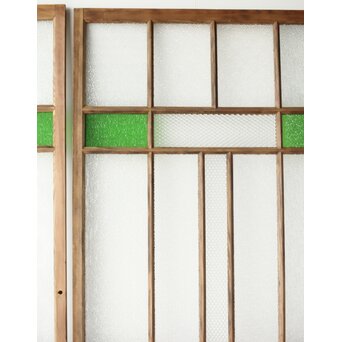 多種ガラス 細分割 緑色ガラス建具 4枚1組　GD0104Y 