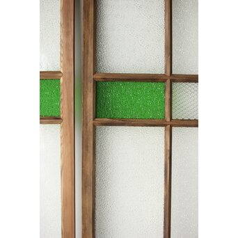 多種ガラス 細分割 緑色ガラス建具 4枚1組　GD0104Y 