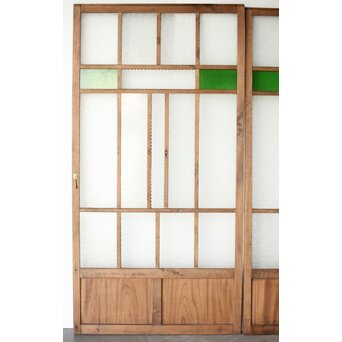 多種ガラス 細分割 緑色ガラス建具 4枚1組　GD0104Y 